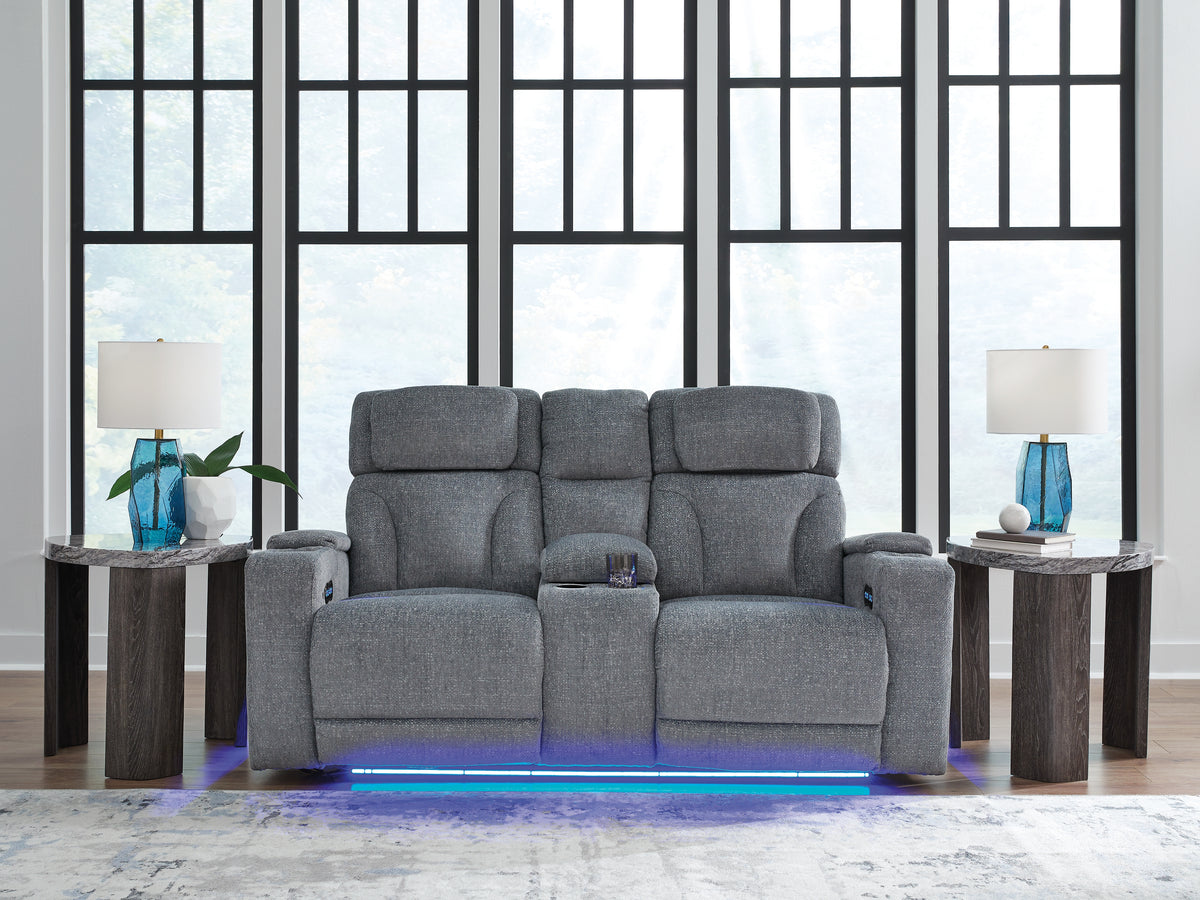 Homestyle Furniture - Ashley Furniture - Studio Cave Power Reclining Loveseat with Console - PWR REC Loveseat/CON/ADJ HDRST - PC4980218
