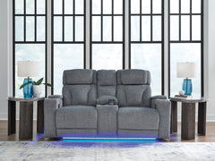 Homestyle Furniture - Ashley Furniture - Studio Cave Power Reclining Loveseat with Console - PWR REC Loveseat/CON/ADJ HDRST - PC4980218