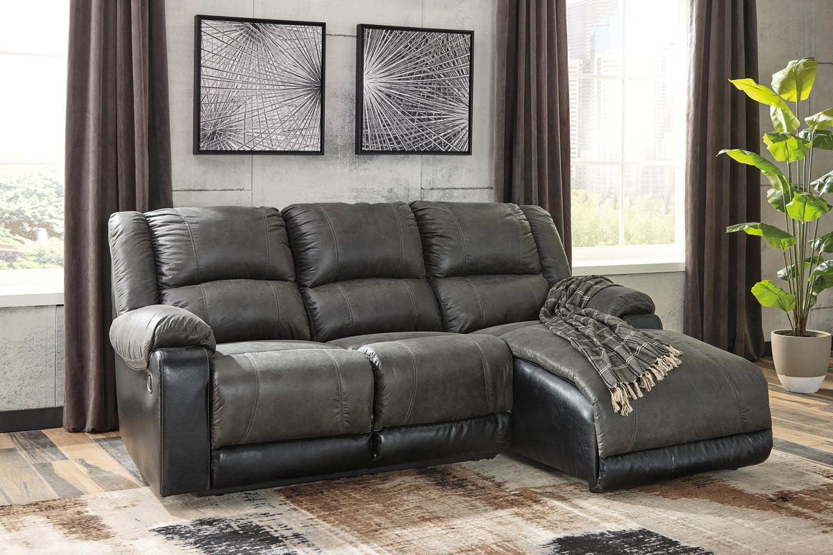 Homestyle Furniture - Ashley Furniture - Nantahala 3-Piece Reclining Sectional with Chaise - 3-Piece Reclining Sectional with Chaise - 50301S9