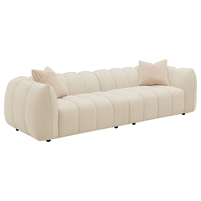 Homestyle Furniture - Coaster - Winchester Boucle Upholstered Extra Long Sofa Sand Pebble - 503997