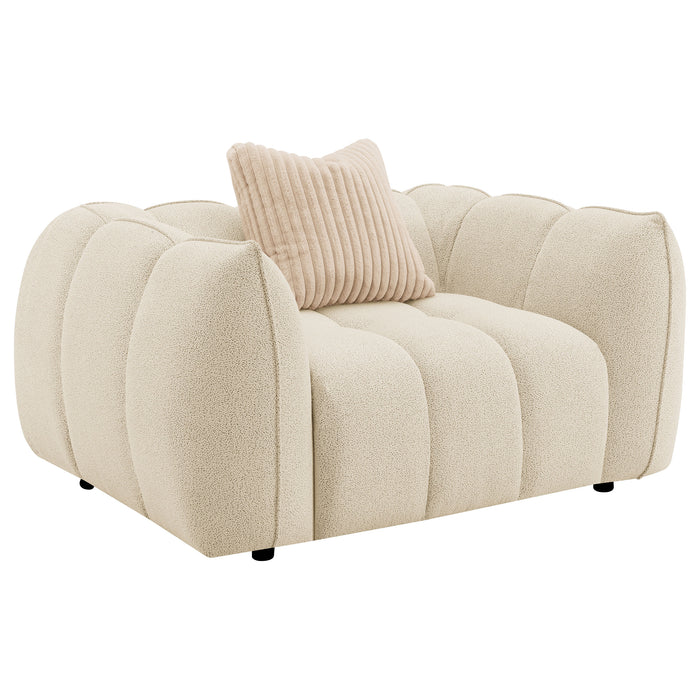 Homestyle Furniture - Coaster - Winchester Boucle Upholstered Chair and a Half Sand Pebble - 503999