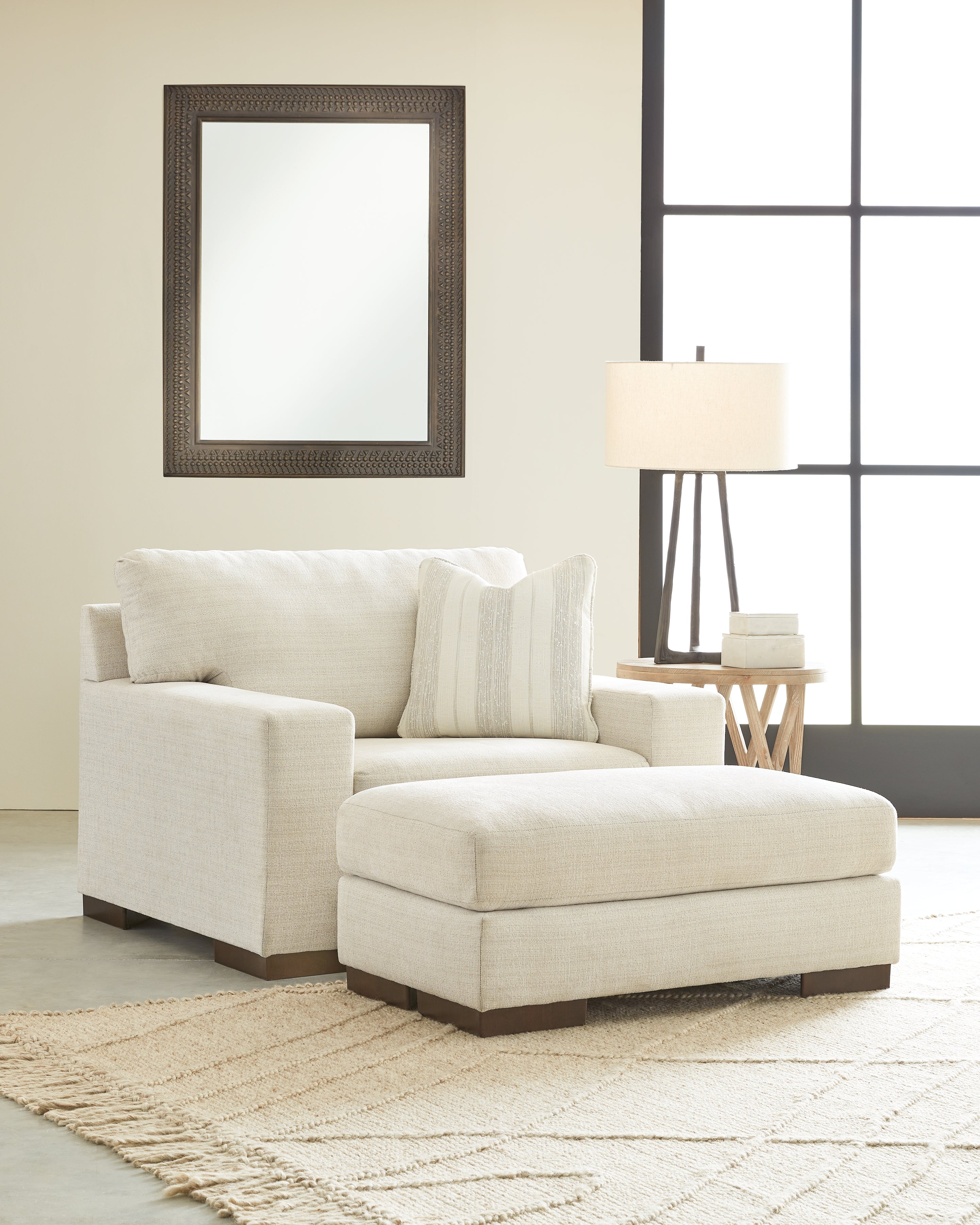 Homestyle Furniture - Ashley Furniture - Maggie Oversized Chair and Ottoman - Oversized Chair and Ottoman / Birch - 52003U6