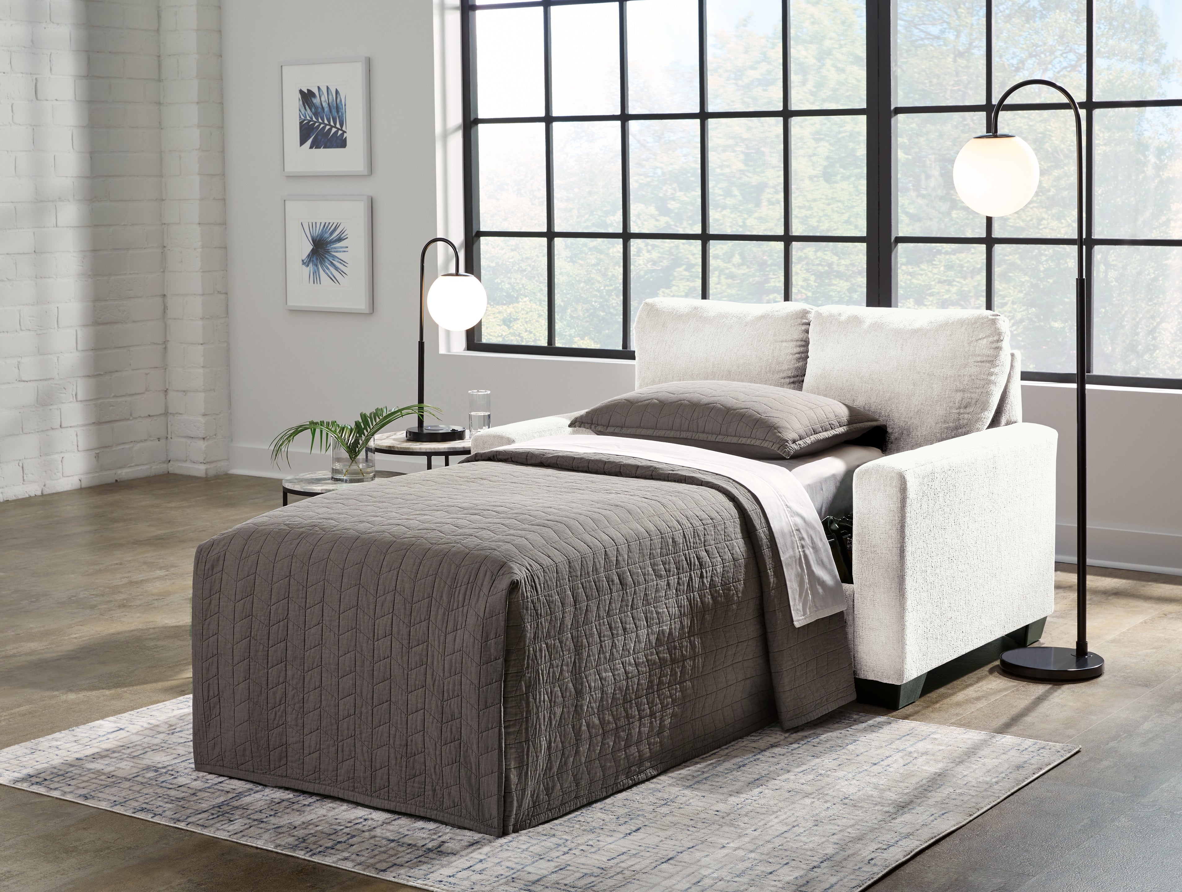 Homestyle Furniture - Ashley Furniture - Rannis Twin Sofa Sleeper - Twin Sofa Sleeper / Snow - 5360337