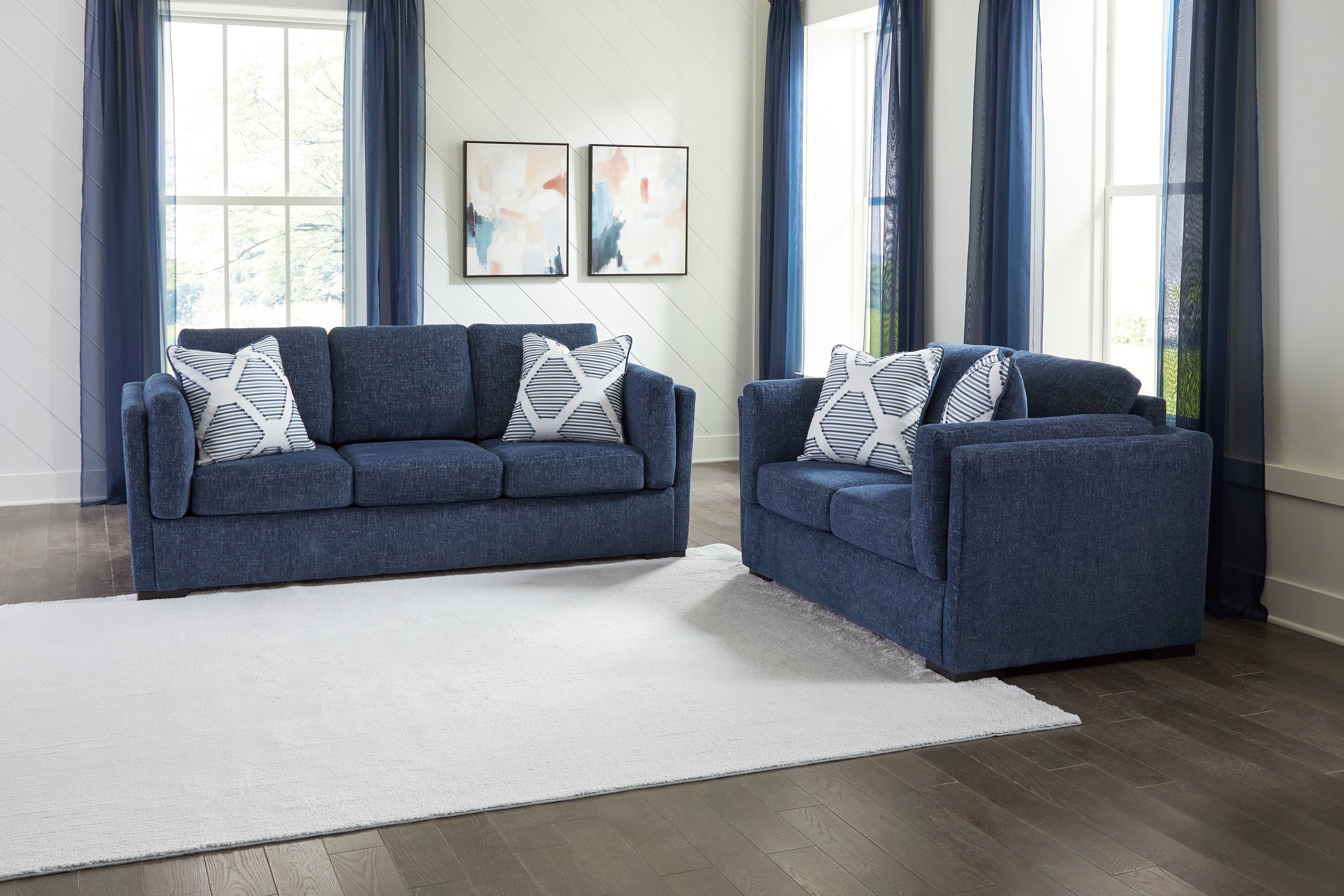 Homestyle Furniture - Ashley Furniture - Evansley Sofa and Loveseat - Sofa and Loveseat / Navy - 54502U2