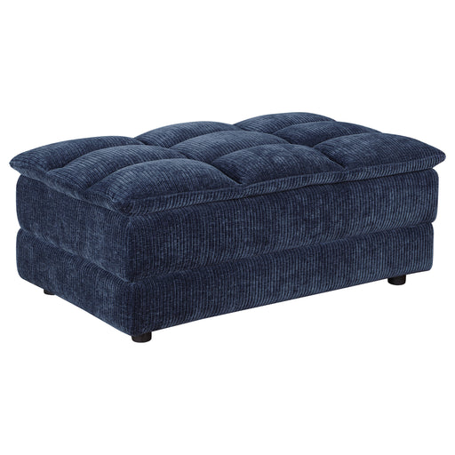 Homestyle Furniture - Coaster - Atlantic Corduroy Upholstered Rectangular Ottoman Blue - 551823