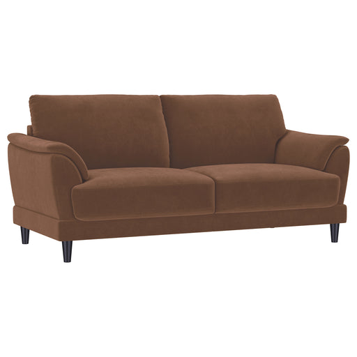 Homestyle Furniture - Coaster - Selma Velvet Upholstered Crescent Arm Sofa Rust - 552101