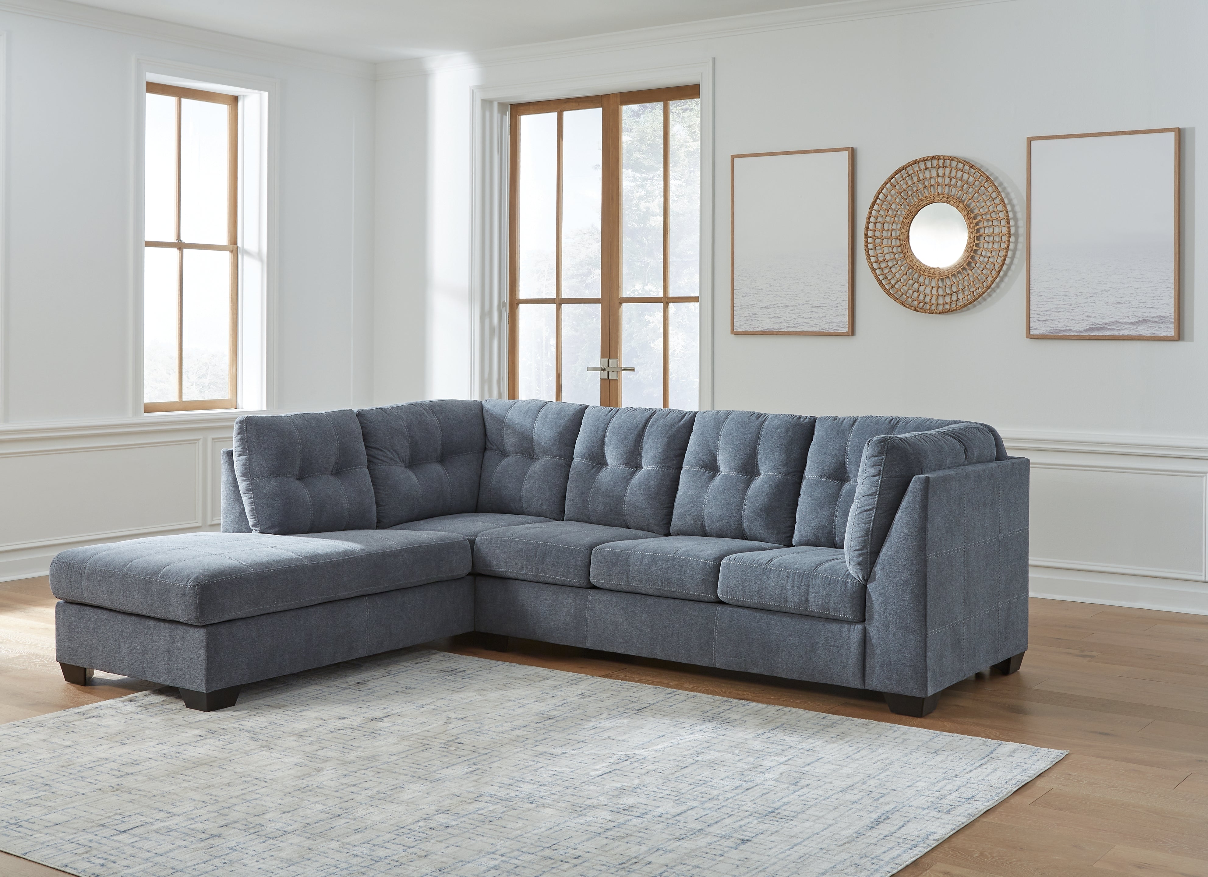 Homestyle Furniture - Ashley Furniture - Marleton 2-Piece Sectional with Chaise - RAF 2-Piece Sectional with Chaise / Denim - 55303S1