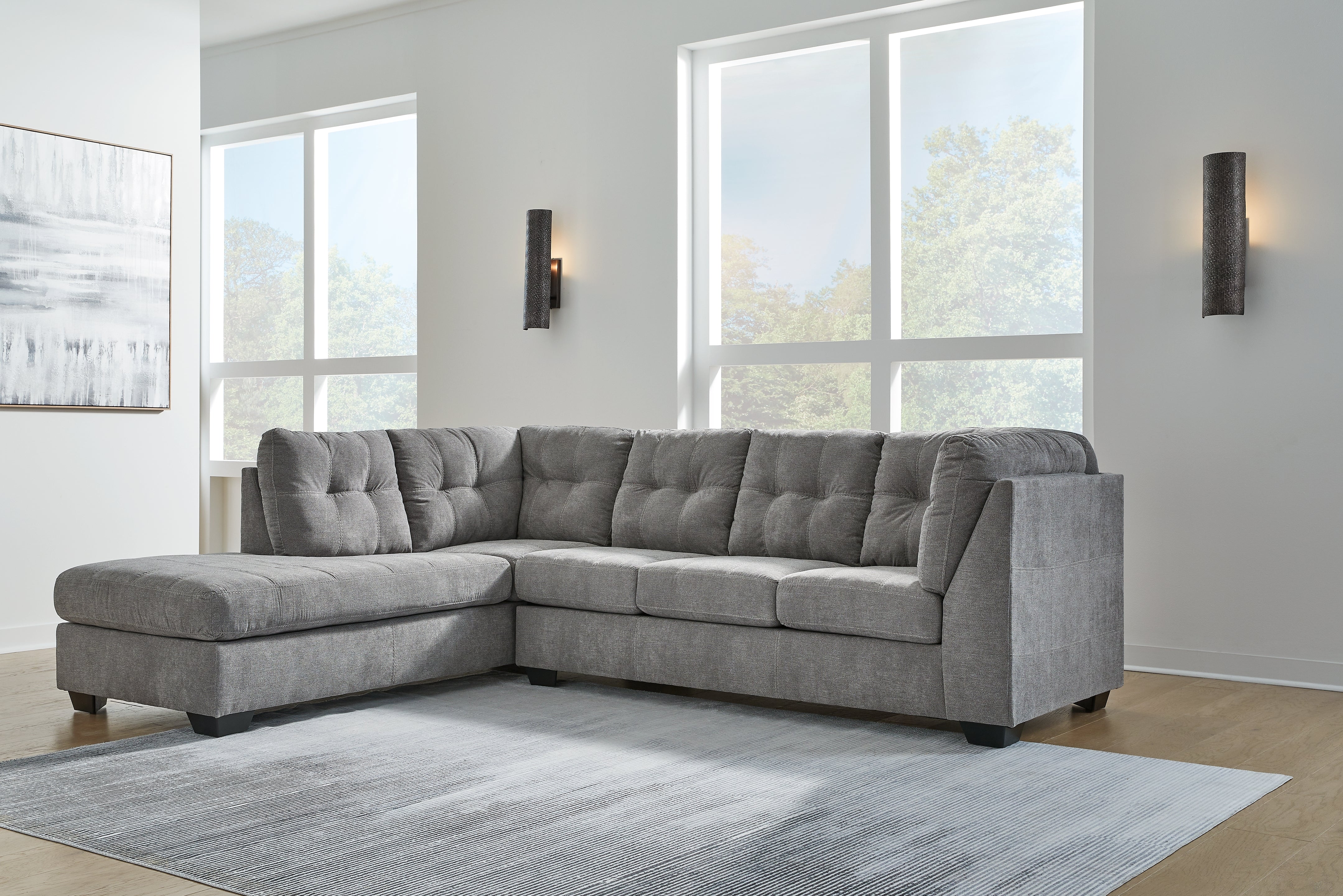 Homestyle Furniture - Ashley Furniture - Marleton 2-Piece Sectional with Chaise - RAF 2-Piece Sectional with Chaise / Gray - 55305S1