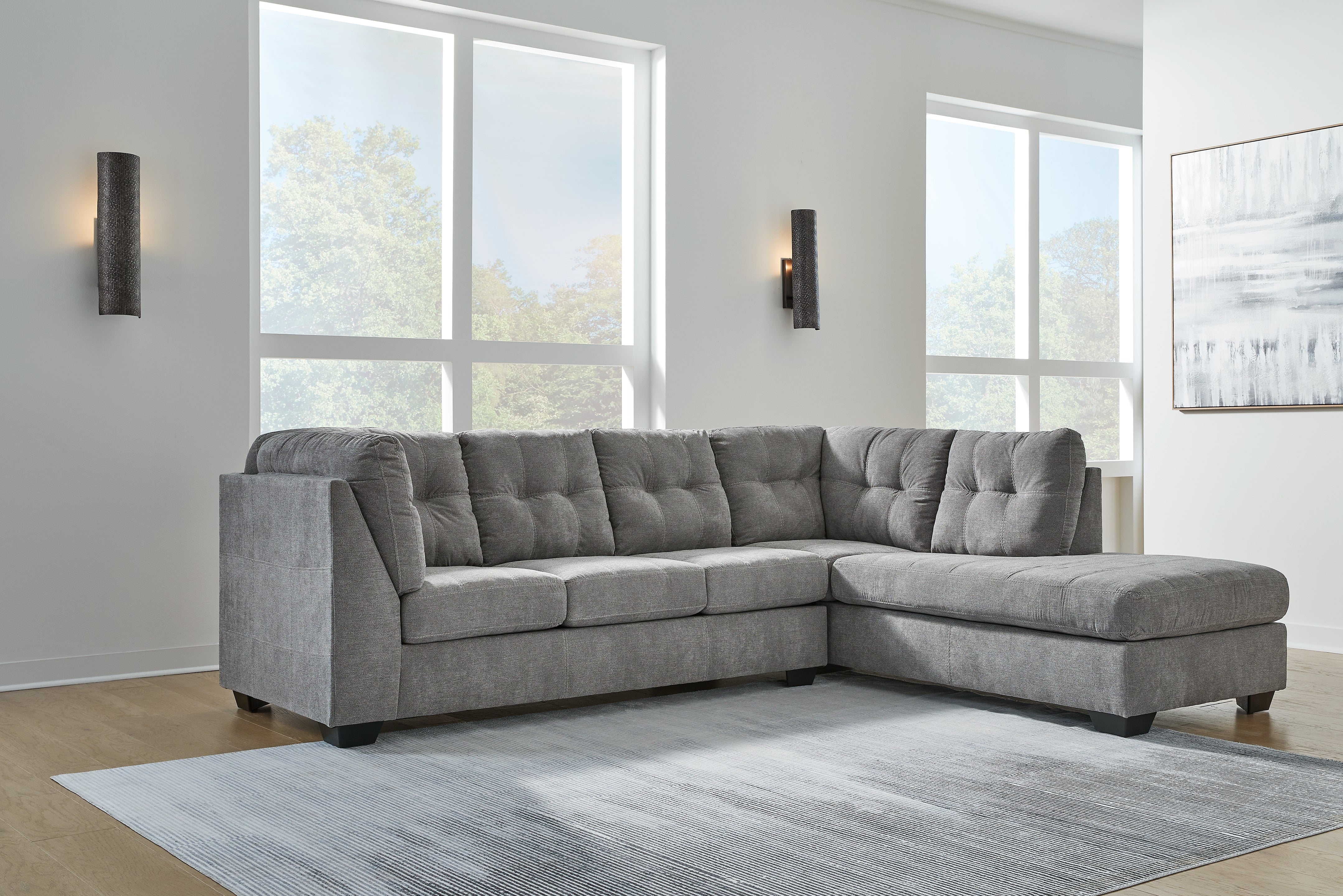 Homestyle Furniture - Ashley Furniture - Marleton 2-Piece Sectional with Chaise - LAF 2-Piece Sectional with Chaise / Gray - 55305S2