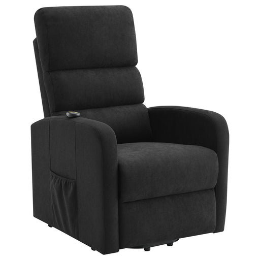 Homestyle Furniture - Coaster - Amsdell Upholstered Power Lift Recliner with Remote Black - 603235P