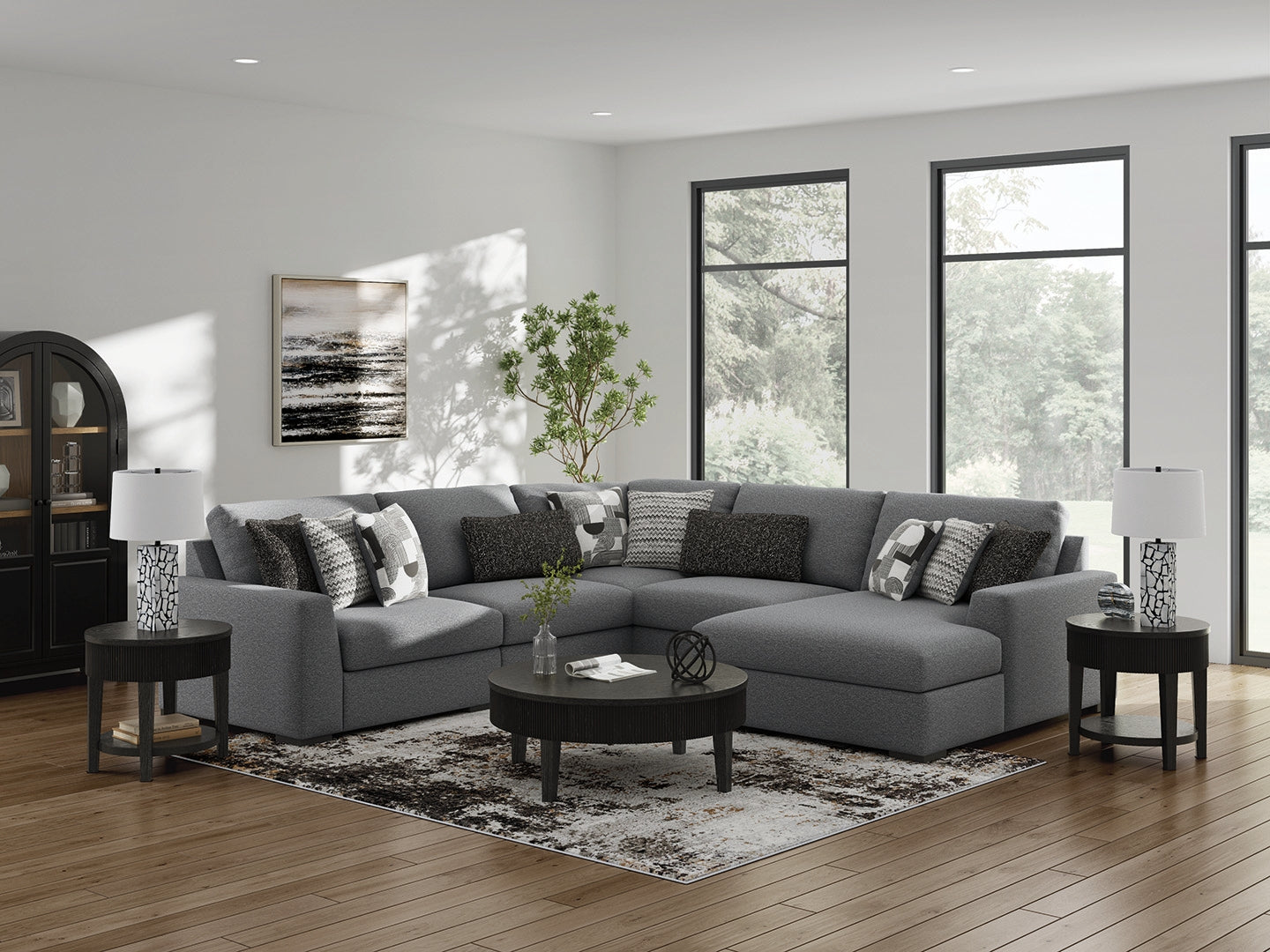 Homestyle Furniture - Ashley Furniture - Bealton 5-Piece Sectional with Chaise - RAF 5-Piece Sectional with Chaise - 61305S7