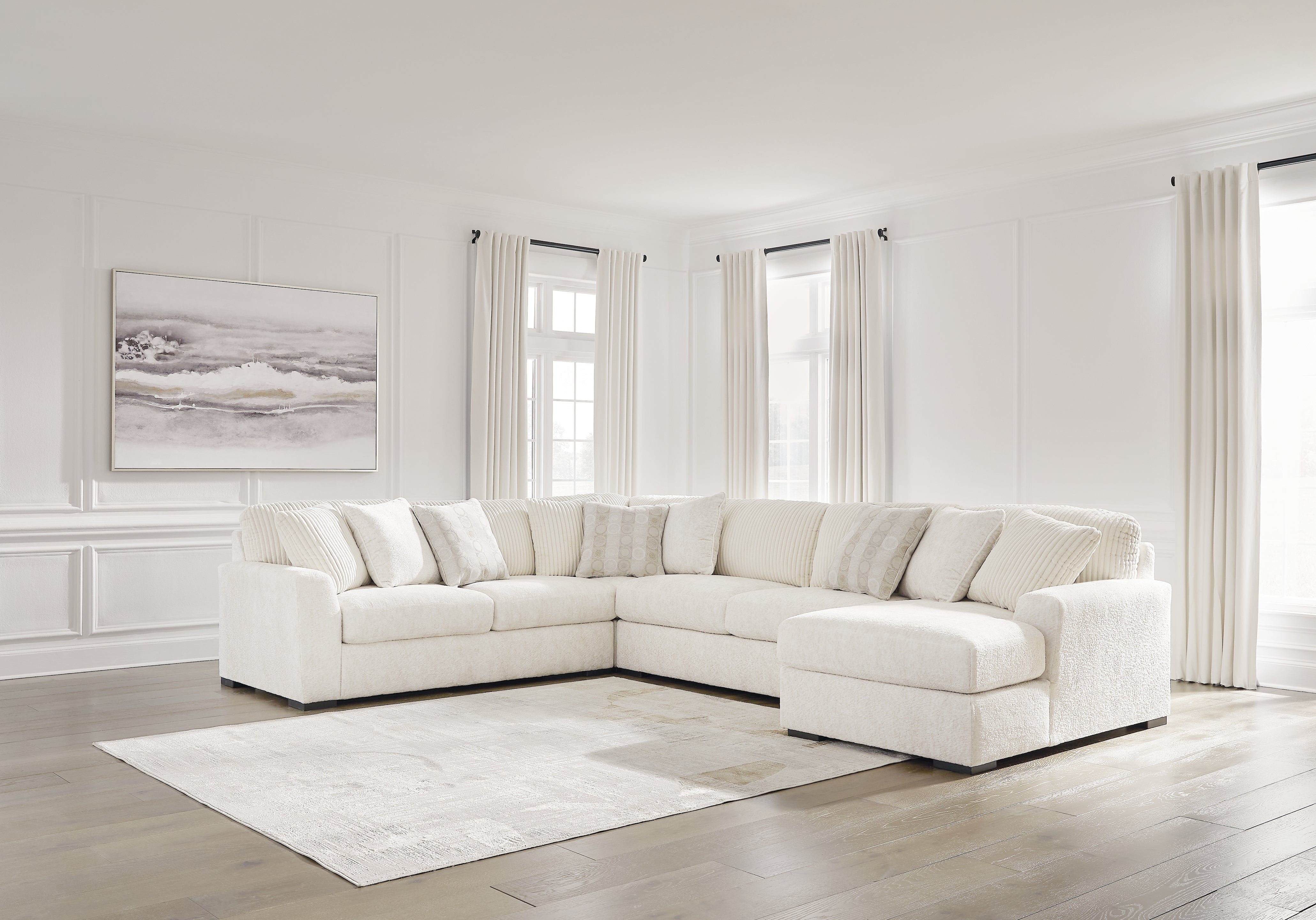 Homestyle Furniture - Ashley Furniture - Chessington 4-Piece Sectional with Chaise - LAF 4-Piece Sectional with Chaise / Ivory - 61904S4
