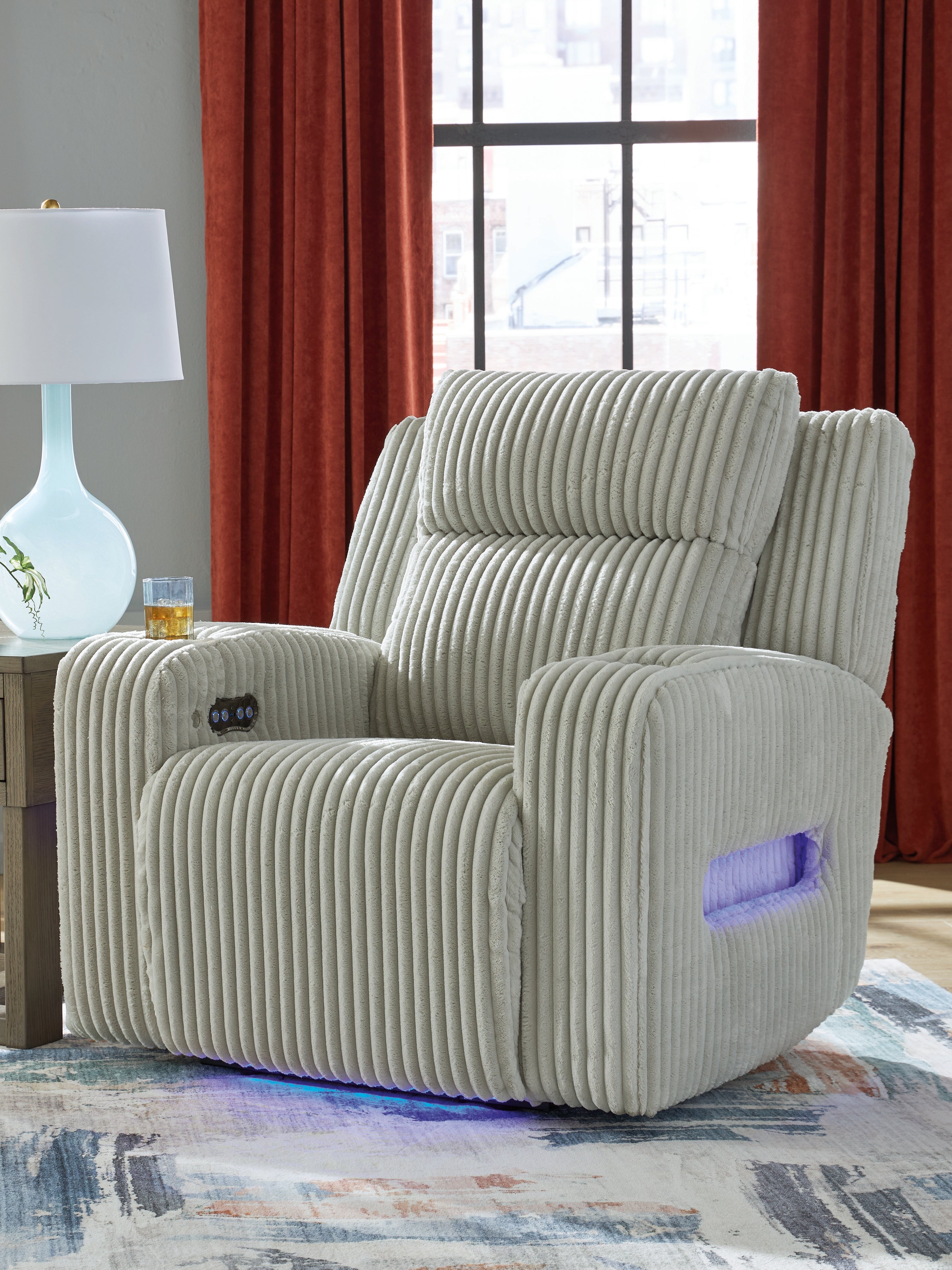Homestyle Furniture - Ashley Furniture - Forest Lake Power Recliner - PWR Recliner/ADJ Headrest / Alloy - PC6420313
