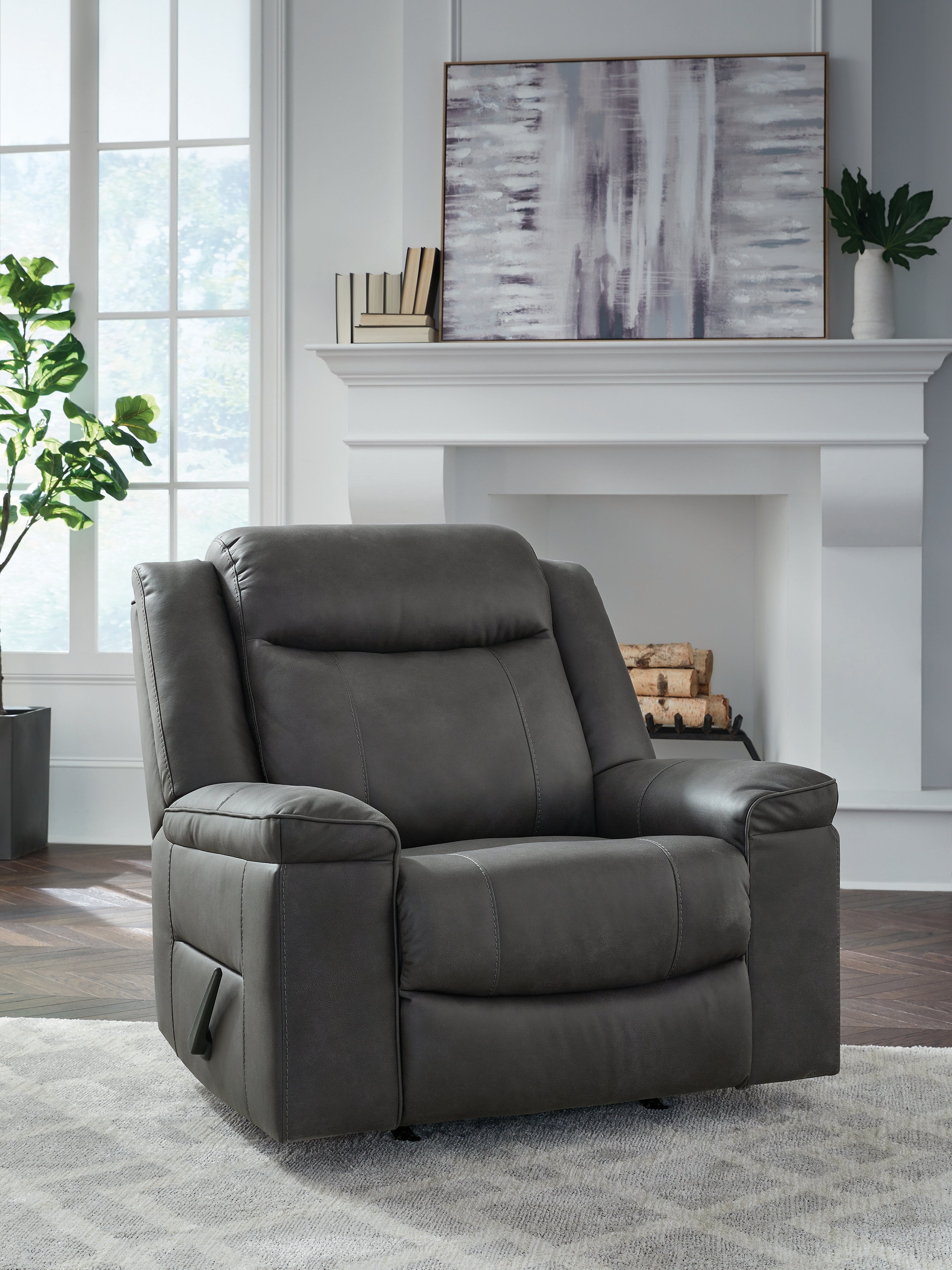 Homestyle Furniture - Ashley Furniture - Status Check Recliner - Rocker Recliner / Shadow - PC6530725
