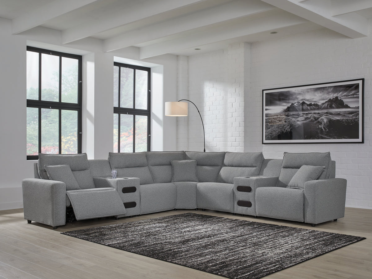 Homestyle Furniture - Ashley Furniture - ModMax II 7-Piece Power Reclining Sectional with Audio Consoles - 7-Piece Power Reclining Sectional with Audio Consoles - 65906S9