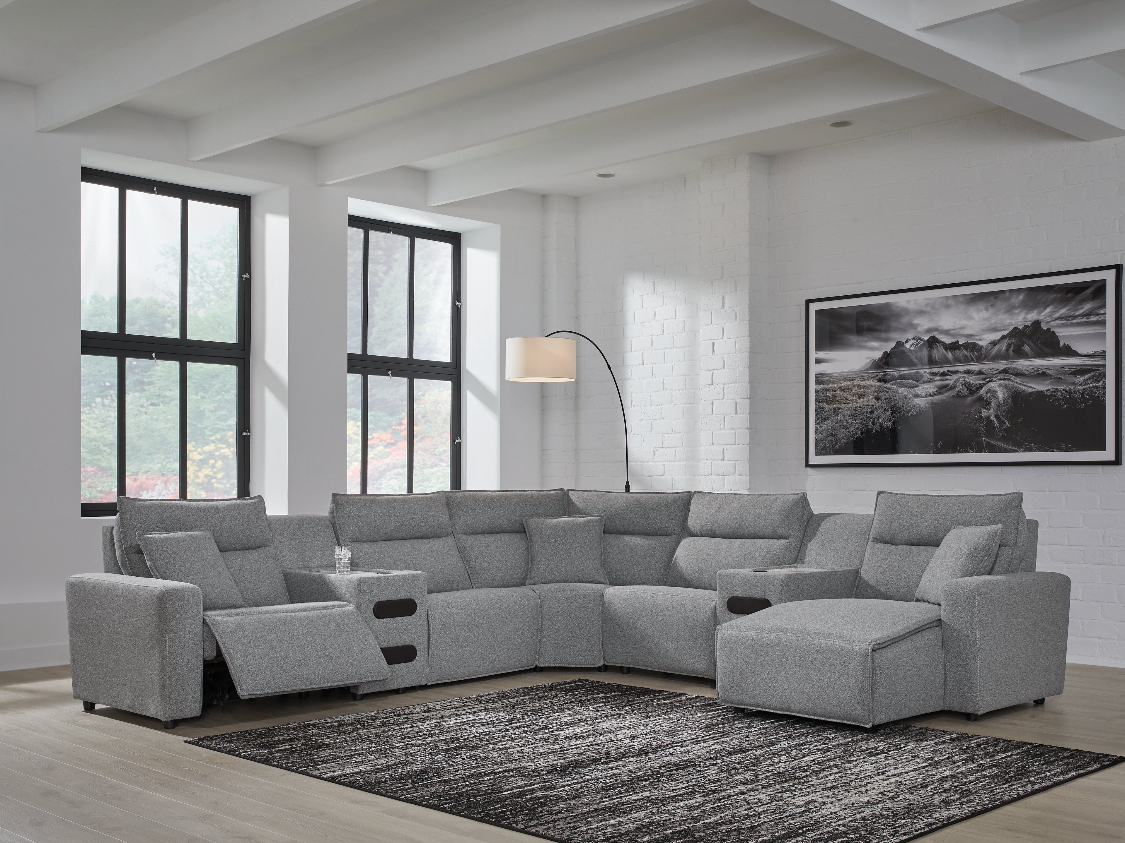 Homestyle Furniture - Ashley Furniture - ModMax II 7-Piece Power Reclining Sectional with Chaise - 7-Piece Power Reclining Sectional with Chaise - 65906S7