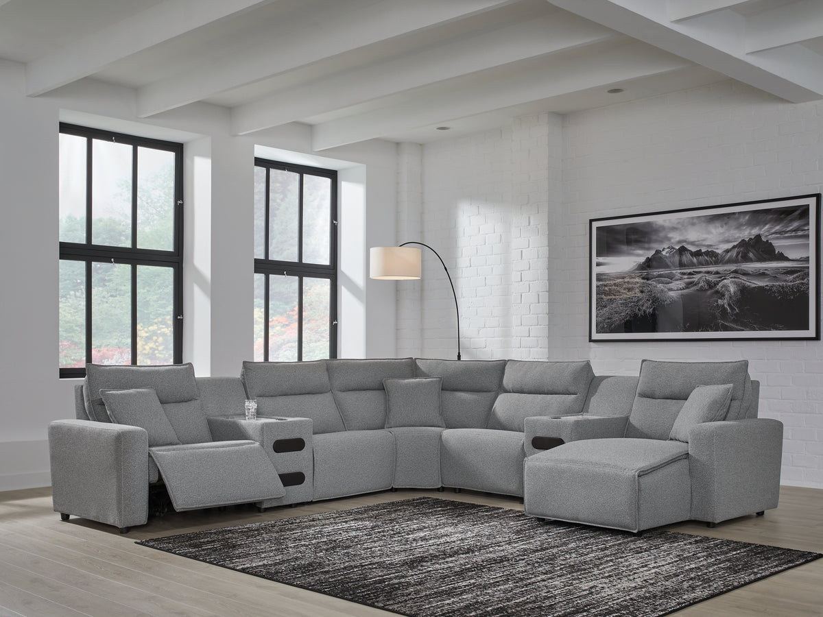 Homestyle Furniture - Ashley Furniture - ModMax II 7-Piece Power Reclining Sectional with Chaise - 7-Piece Power Reclining Sectional with Chaise - 65906S7