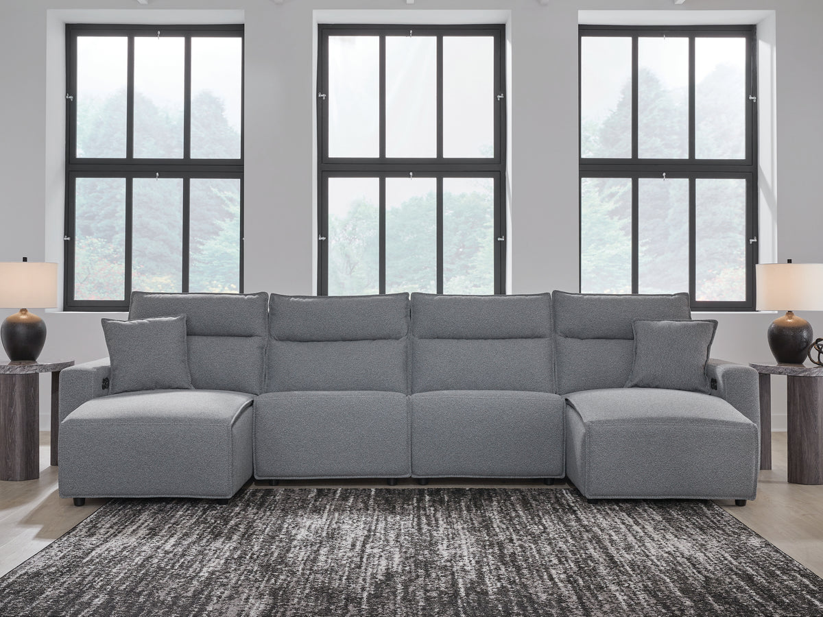 Homestyle Furniture - Ashley Furniture - ModMax II 4-Piece Power Reclining Sectional with Chaise - 4-Piece Power Reclining Sectional with Chaise - 65906S11