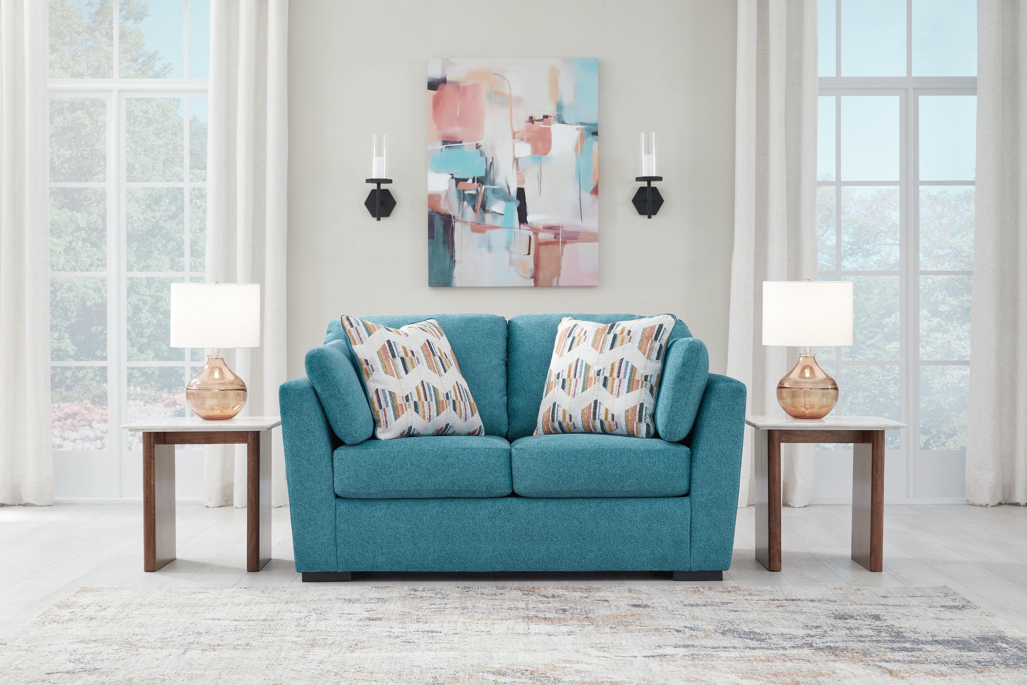 Homestyle Furniture - Ashley Furniture - Keerwick Loveseat - Loveseat / Teal - 6750735