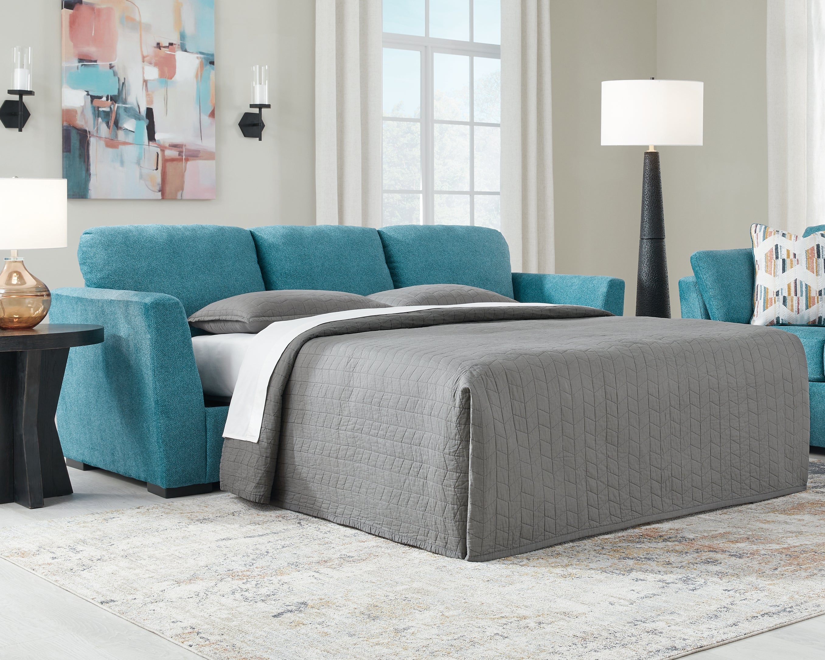 Homestyle Furniture - Ashley Furniture - Keerwick Queen Sofa Sleeper - Queen Sofa Sleeper / Teal - 6750739