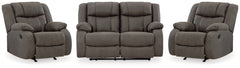 Homestyle Furniture - Ashley Furniture - First Base Reclining Loveseat and 2 Recliners - Reclining Loveseat and 2 Recliners - 68804U3