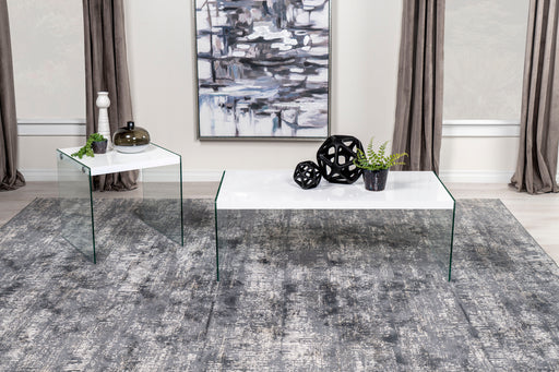 Homestyle Furniture - Coaster - Opal 2-piece Coffee and End Table Set White High Gloss - 704148-S2