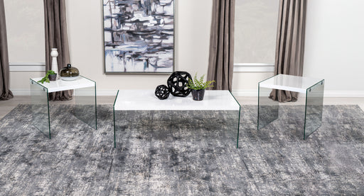 Homestyle Furniture - Coaster - Opal 3-piece Coffee and End Table Set White High Gloss - 704148-S3