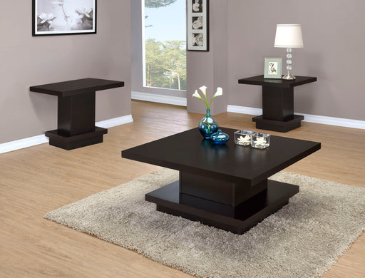 Homestyle Furniture - Coaster - Reston 3-piece Square Coffee and End Table Set Cappuccino - 705168-S3