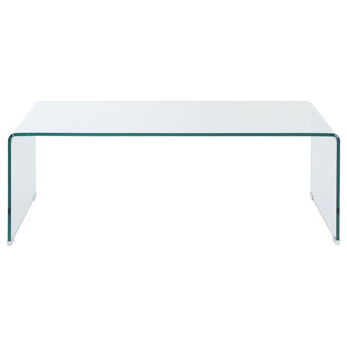 Ripley 2-piece Bent Glass Coffee and End Table Set Clear