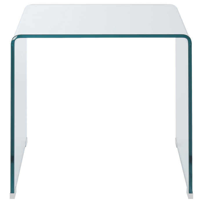 Ripley 2-piece Bent Glass Coffee and End Table Set Clear