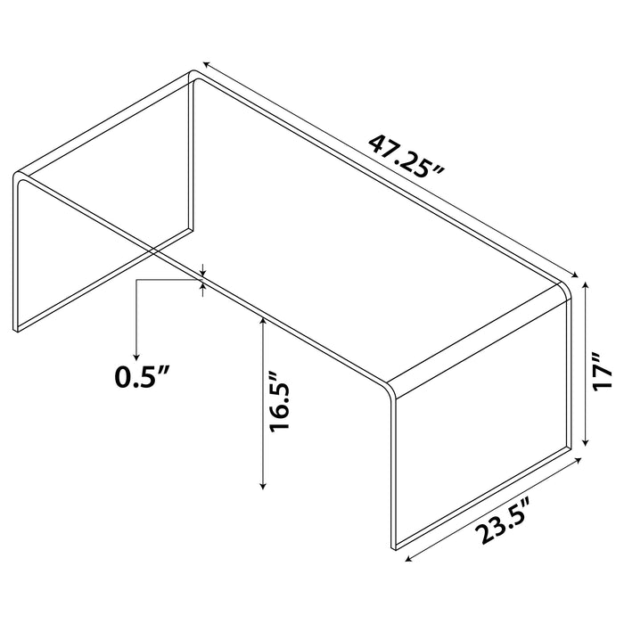 Ripley 2-piece Bent Glass Coffee and End Table Set Clear