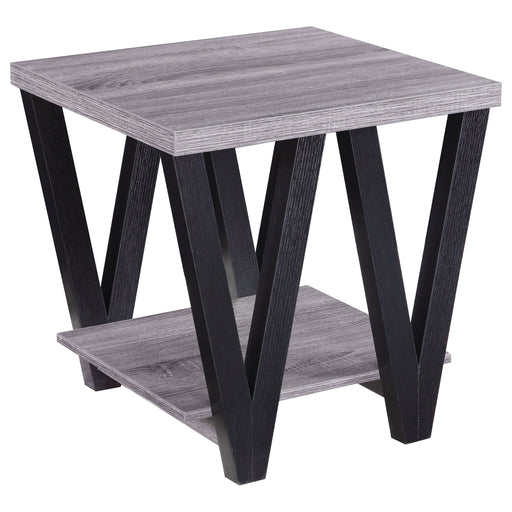 Homestyle Furniture - Coaster - Stevens Engineered Wood End Table Antique Grey and Black - 705397