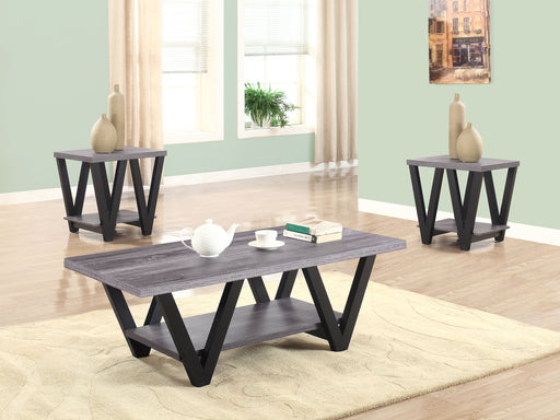 Homestyle Furniture - Coaster - Stevens 3-piece Rectangular Coffee and End Table Set Grey - 705398-S3