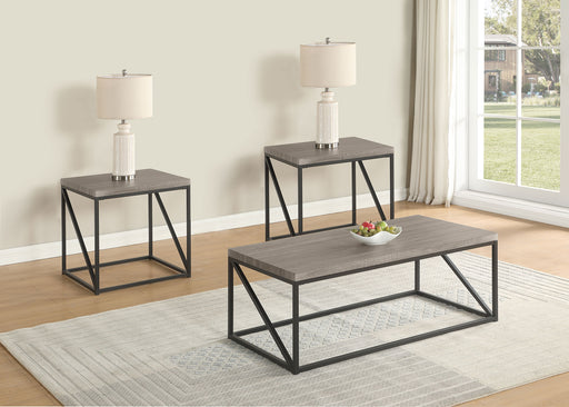 Homestyle Furniture - Coaster - Birdie 3-piece Coffee and End Table Set Sonoma Grey - 705618-S3
