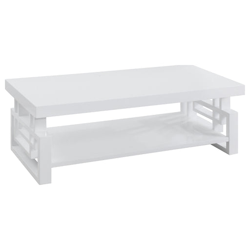Homestyle Furniture - Coaster - Schmitt Rectangular Coffee Table White High Gloss - 705708
