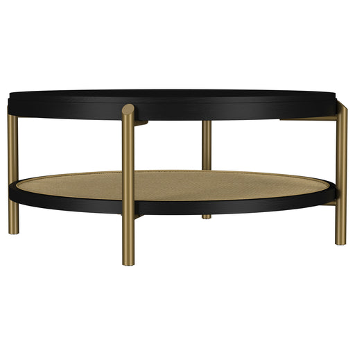 Homestyle Furniture - Coaster - Arini Round Coffee Table With Storage Shelf Black - 706198