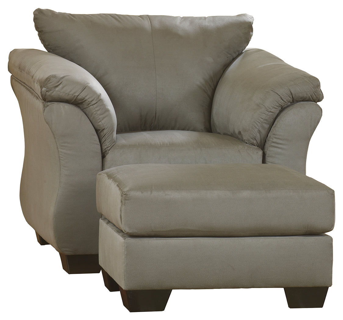 Homestyle Furniture - Ashley Furniture - Darcy Chair and Ottoman - Chair and Ottoman / Cobblestone - 75005U7