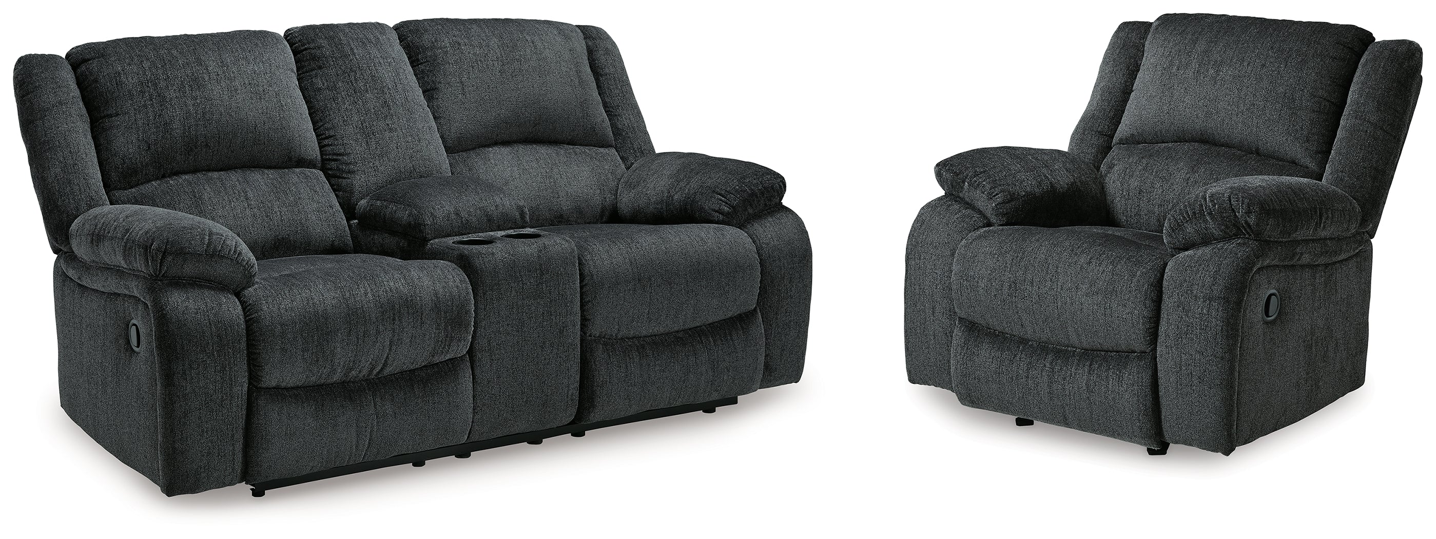 Homestyle Furniture - Ashley Furniture - Draycoll Reclining Loveseat with Console and Recliner - Reclining Loveseat with Console and Recliner - 76504U7