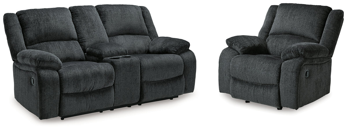 Homestyle Furniture - Ashley Furniture - Draycoll Reclining Loveseat with Console and Recliner - Reclining Loveseat with Console and Recliner - 76504U7