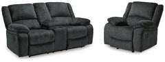 Homestyle Furniture - Ashley Furniture - Draycoll Reclining Loveseat with Console and Recliner - Reclining Loveseat with Console and Recliner - 76504U7