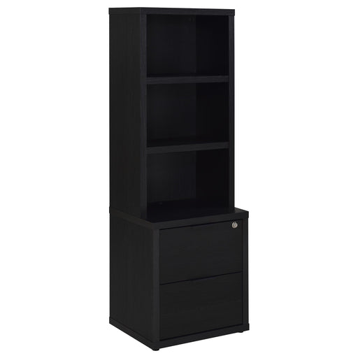 Homestyle Furniture - Coaster - Westpark 3-shelf Bookcase USB and Lockable Drawer Black - 802703
