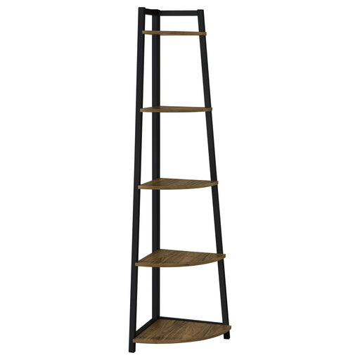 Homestyle Furniture - Coaster - Jacksonville 63-inch 5-shelf Bookshelf Black and Aged Walnut - 805497