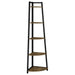Homestyle Furniture - Coaster - Jacksonville 63-inch 5-shelf Bookshelf Black and Aged Walnut - 805497