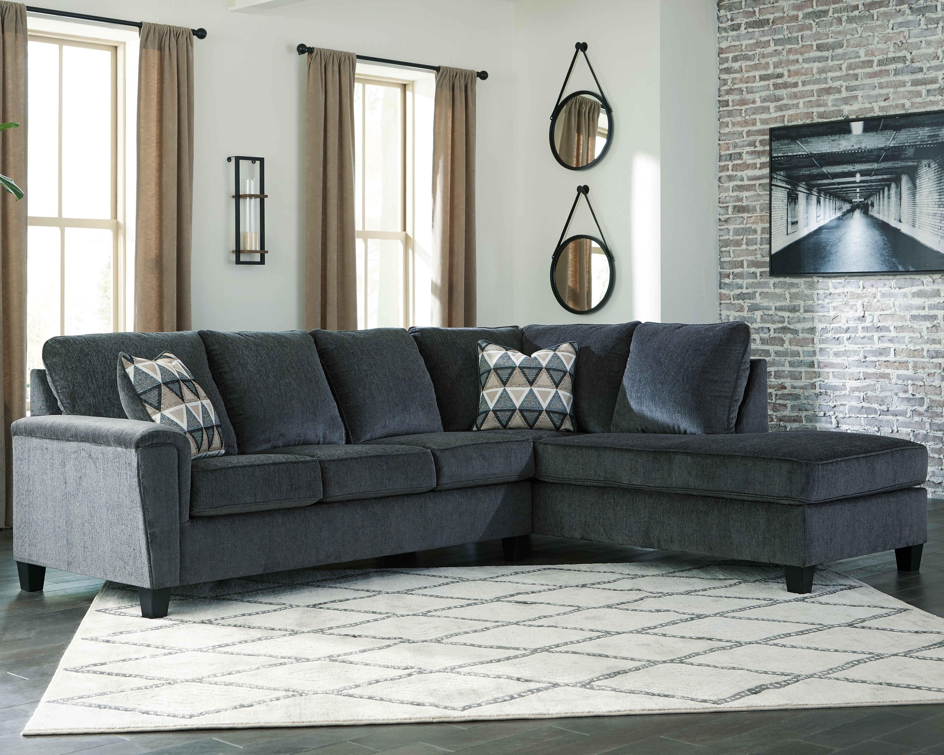 Homestyle Furniture - Ashley Furniture - Abinger 2-Piece Sectional with Chaise - LAF 2-Piece Sectional with Chaise / Smoke - 83905S2