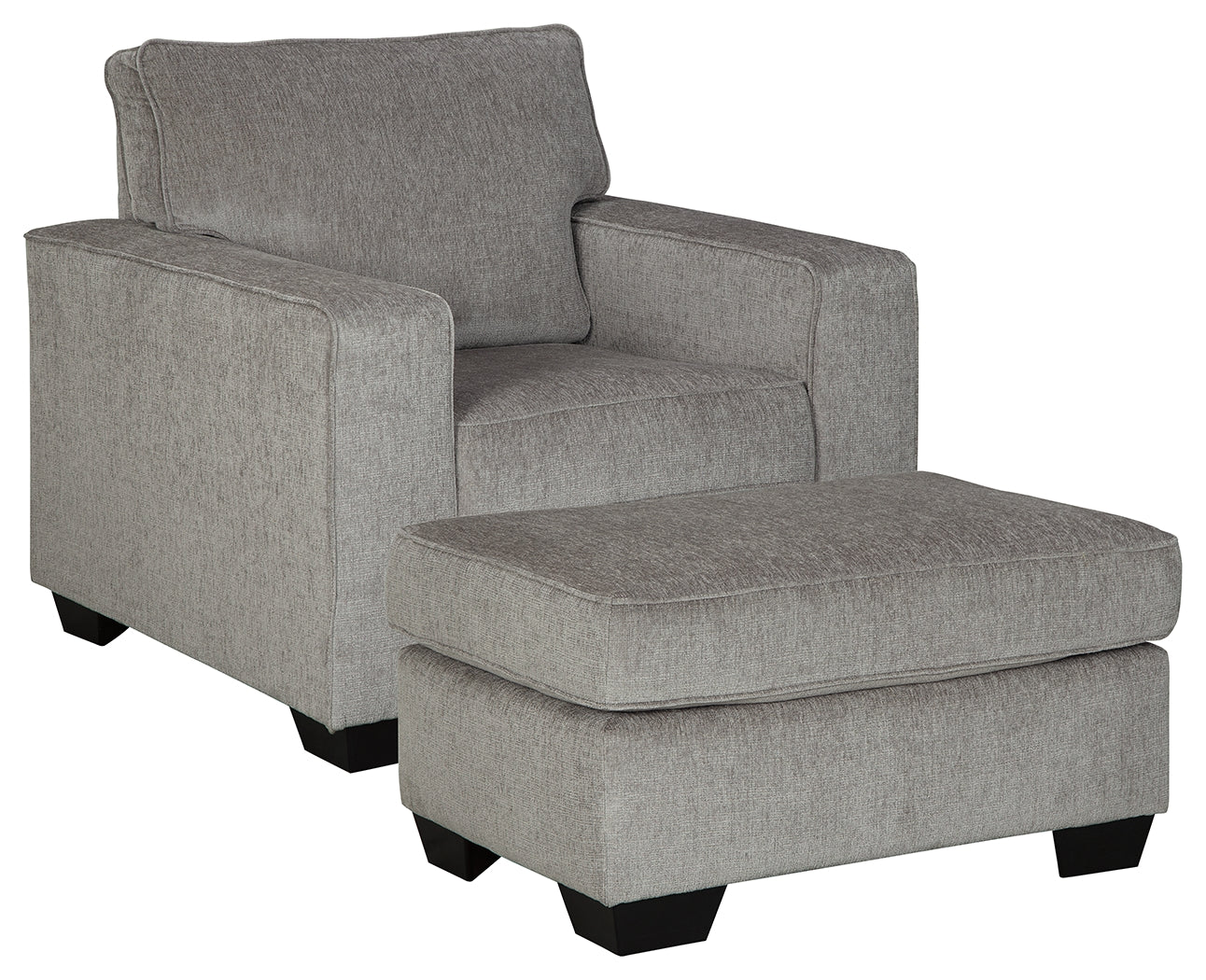 Homestyle Furniture - Ashley Furniture - Altari Chair and Ottoman - Chair and Ottoman / Alloy - 87214U4