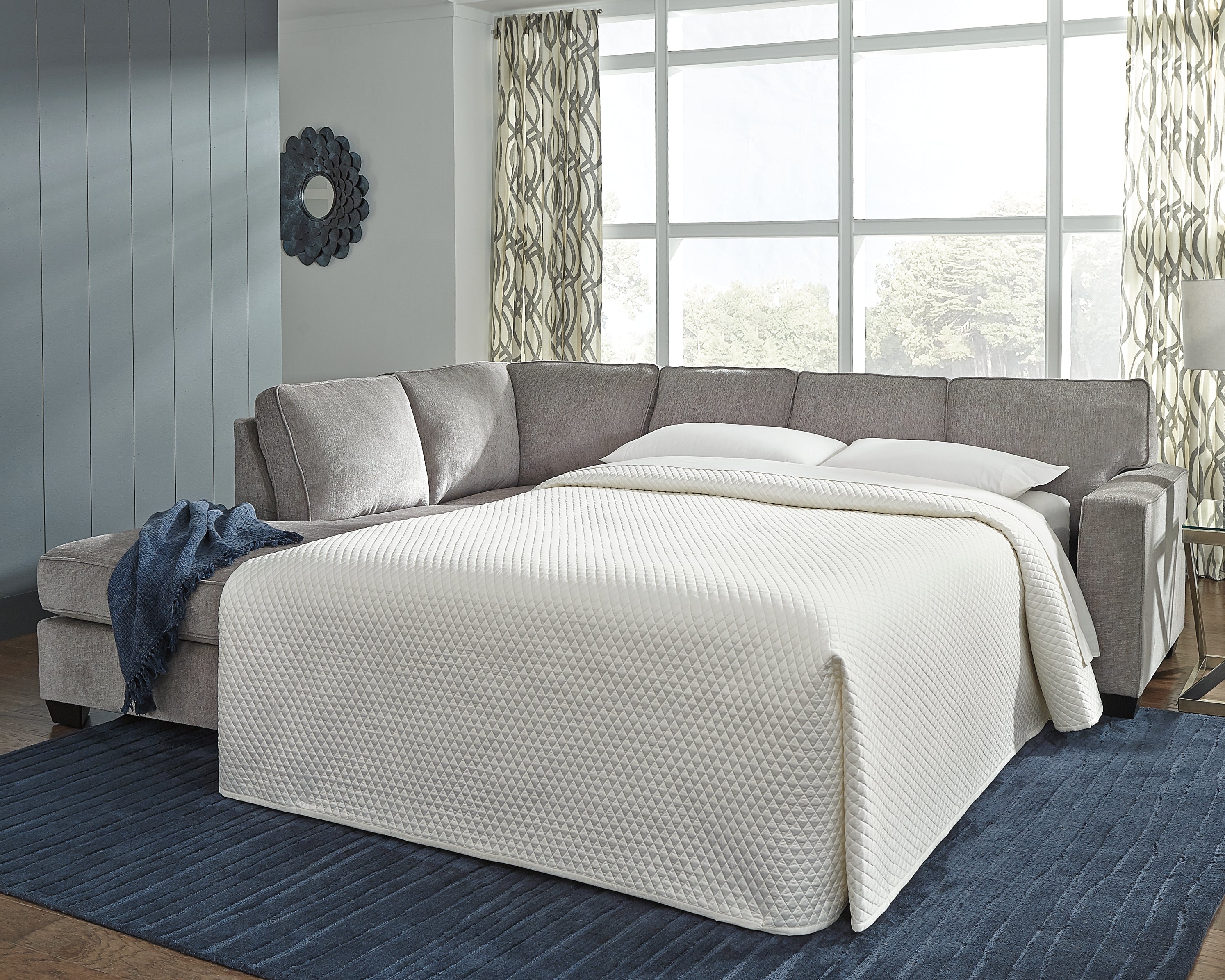 Homestyle Furniture - Ashley Furniture - Altari 2-Piece Sleeper Sectional with Chaise - RAF 2-Piece Sleeper Sectional with Chaise / Alloy - 87214S4