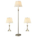 Homestyle Furniture - Coaster - Griffin 3-piece Floor and Table Lamp Set Brushed Nickel - 901235
