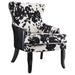 Homestyle Furniture - Coaster - Trea Cowhide Print Upholstered Accent Chair Black and White - 902169