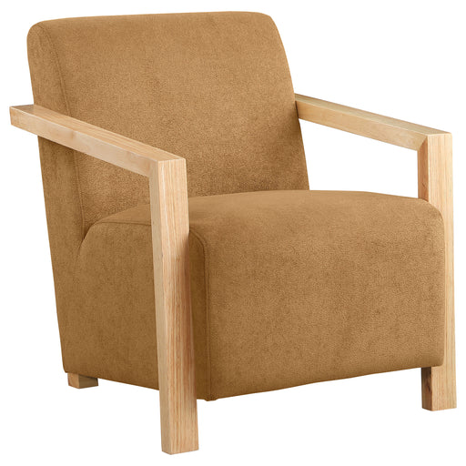 Homestyle Furniture - Coaster - Diego Upholstered Accent Arm Chair with Wood Arms Honey - 902268