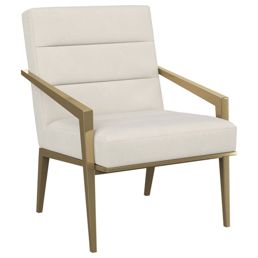 Homestyle Furniture - Coaster - Kirra Upholstered Metal Arm Accent Chair Cream - 903143